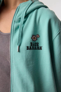 SUDADERA CON CAPUCHA FULL ZIP HARDY ACQUA
