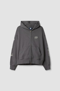 SUDADERA CON CAPUCHA FULL ZIP RANDOM ASH