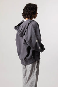 SUDADERA CON CAPUCHA FULL ZIP RANDOM ASH