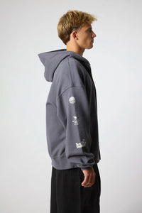 SUDADERA CON CAPUCHA FULL ZIP RANDOM ASH