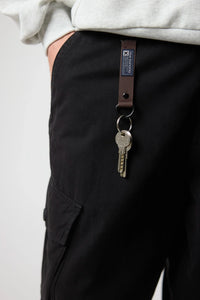 BROWN LOGO KEYCHAIN