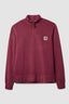 BURGUNDY ICONIC HALF ZIP CREW