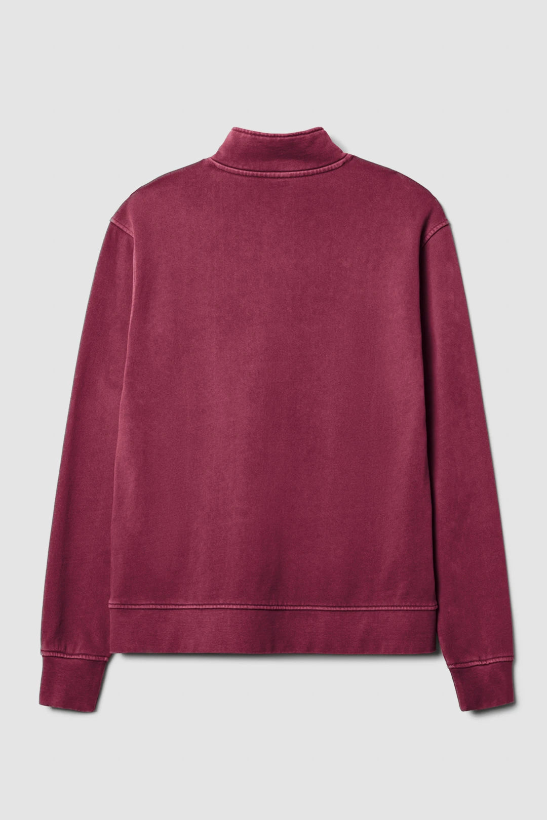 BURGUNDY ICONIC HALF ZIP CREW