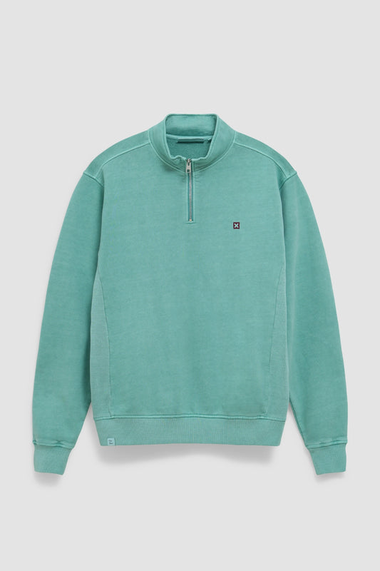 DUSTY ACQUA LOGO HALF ZIP CREW