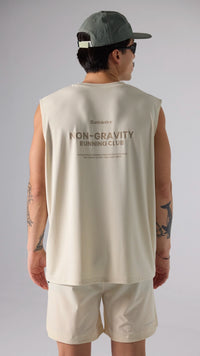 DUSTY CREAM ACTIVE SLEEVELESS TEE
