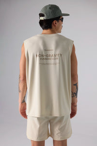 DUSTY CREAM ACTIVE SLEEVELESS TEE