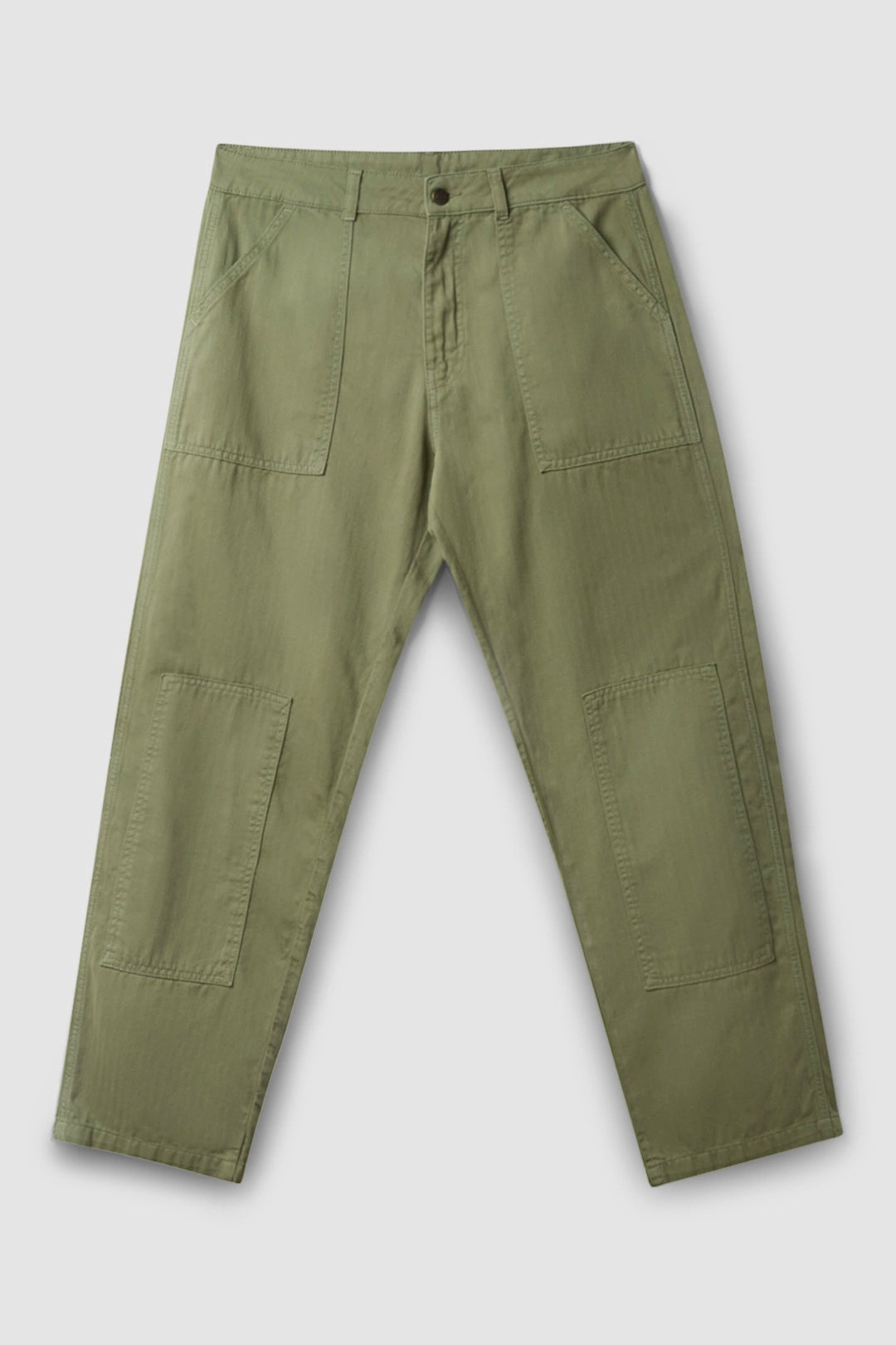IGUANA GREEN PATCHED STRAIGHT PANT