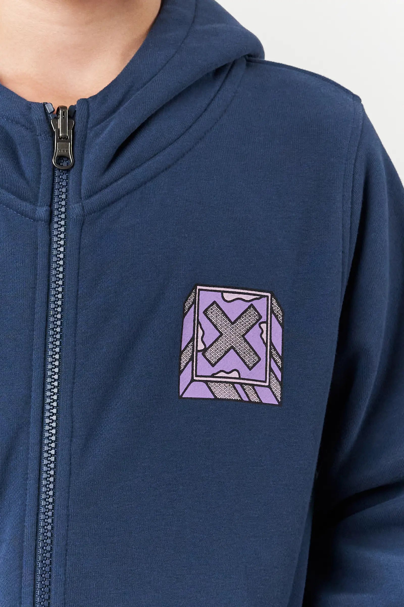 IMPERIAL BLUE FONT KIDS FULL ZIP HOODIE