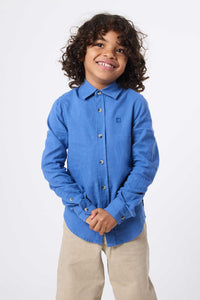 CAMISA KIDS DE LINO INDIGO BLUE