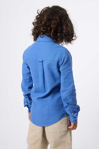 CAMISA KIDS DE LINO INDIGO BLUE