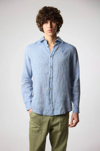 INDIGO BLUE LINEN SHIRT
