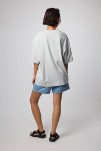 LIGHT GREY MELANGE HEART POCKET TEE