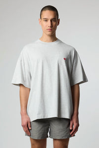 LIGHT GREY MELANGE HEART POCKET TEE