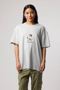 LIGHT GREY MELANGE WIPEOUT TEE