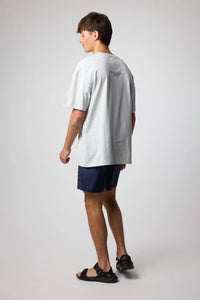 LIGHT GREY MELANGE WIPEOUT TEE