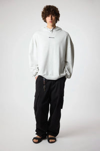 LIGHT GREY MELANGE CLEAN HOODIE