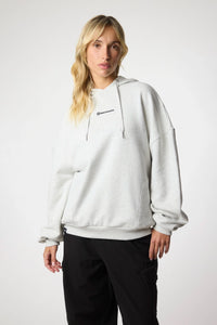 LIGHT GREY MELANGE CLEAN HOODIE