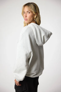 LIGHT GREY MELANGE CLEAN HOODIE