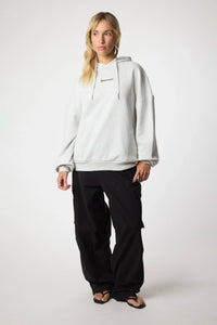 LIGHT GREY MELANGE CLEAN HOODIE