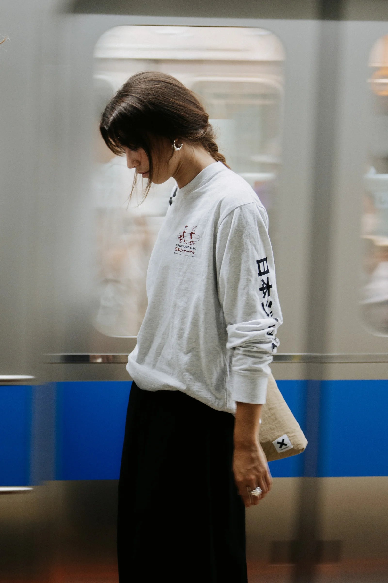 LIGHT GREY MELANGE COAST LS TEE