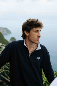 SUDADERA HALF ZIP BANK AZUL MARINO
