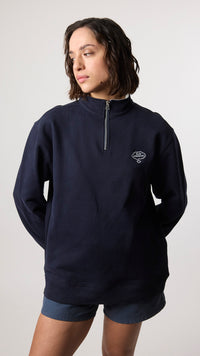 SUDADERA HALF ZIP BANK AZUL MARINO
