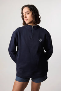 SUDADERA HALF ZIP BANK AZUL MARINO