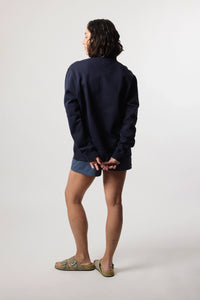 SUDADERA HALF ZIP BANK AZUL MARINO