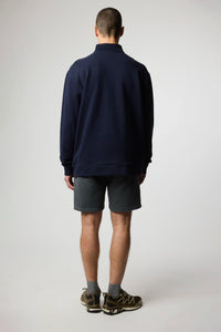 NAVY BANK HALF ZIP CREW