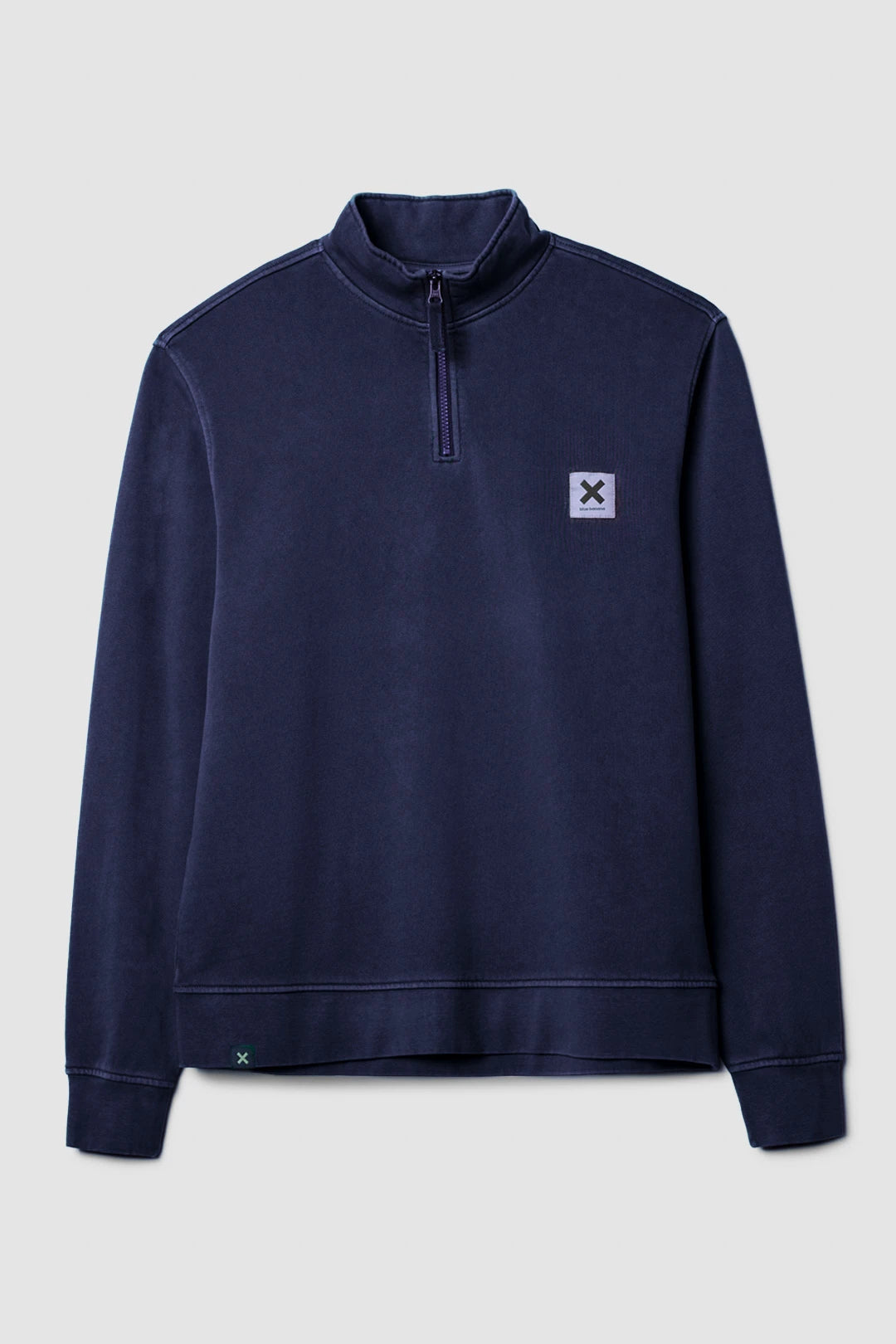 NAVY ICONIC HALF ZIP CREW