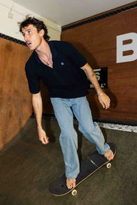 NAVY PATCH POLO