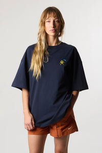 NAVY QUILT TEE
