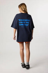 NAVY QUILT TEE