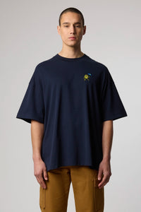 NAVY QUILT TEE