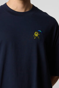 NAVY QUILT TEE