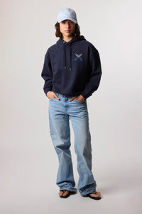 SUDADERA CON CAPUCHA MUJER CLASSIC AZUL MARINO