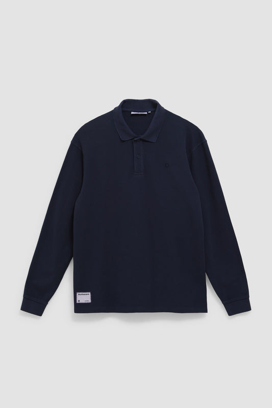 NAVY LOGO LONG SLEEVE POLO