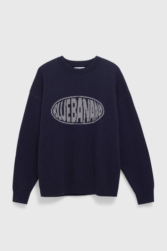 NAVY OVAL KNITTED SWEATER