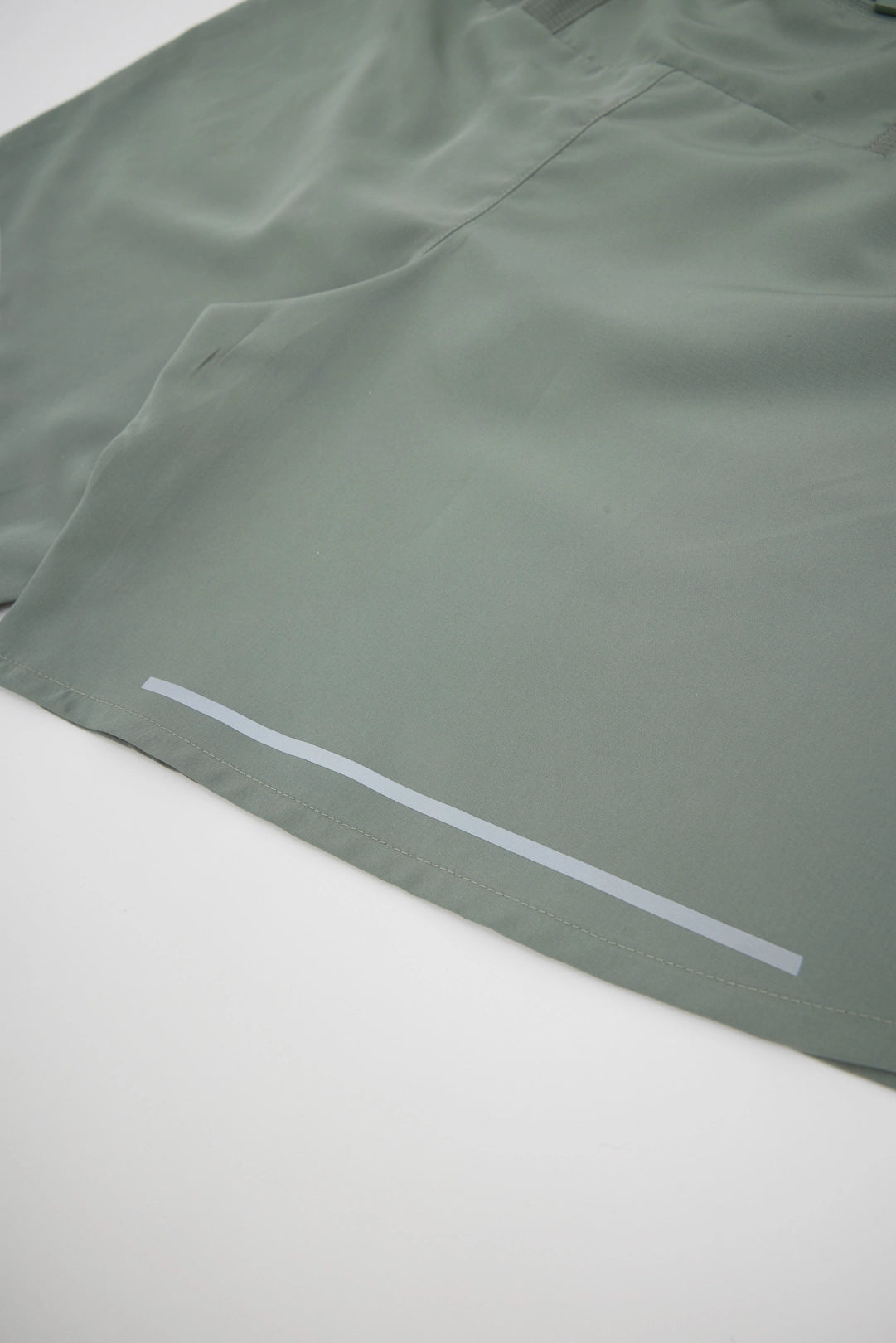 OLIVE GREEN TRAIN SHORTS