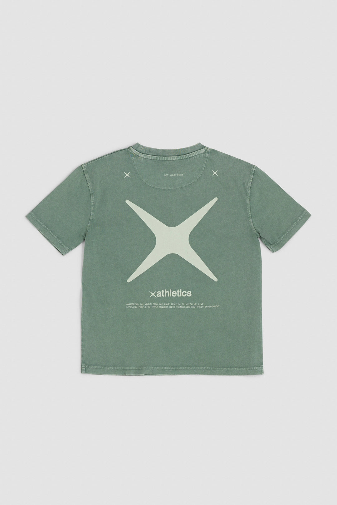 OLIVE GREEN WASHED CROSS WOMAN TEE