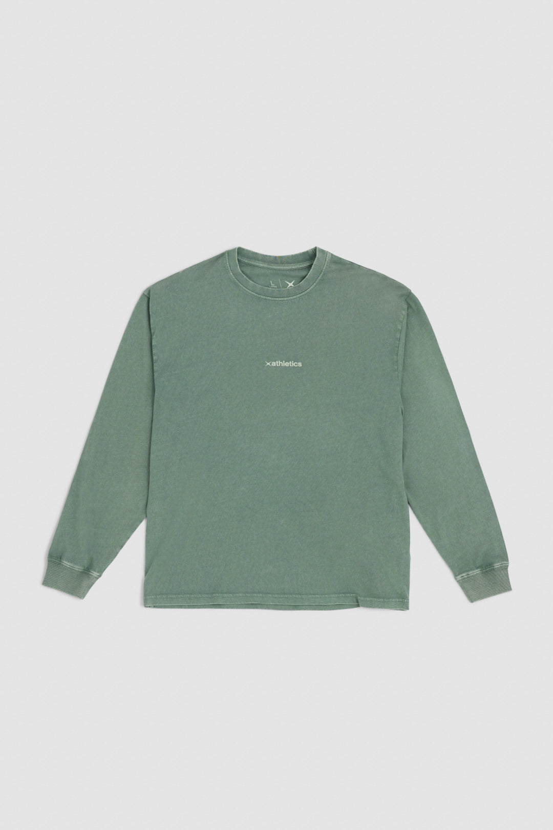 OLIVE GREEN WORLD WASHED LS TEE