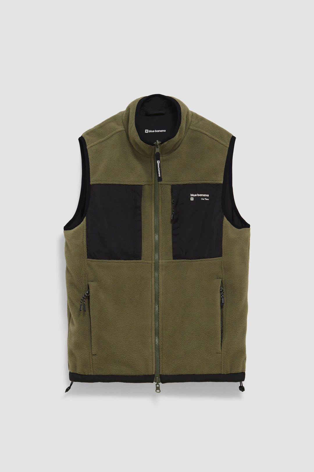 OLIVE GREEN ROPE FLEECE VEST