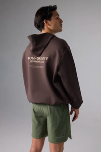 SOLID BROWN NON-GRAVITY HOODIE
