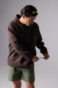 SOLID BROWN NON-GRAVITY HOODIE