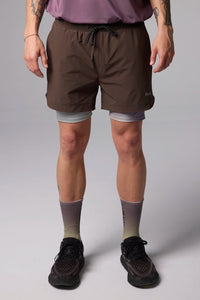 SOLID BROWN TRAIL SHORTS