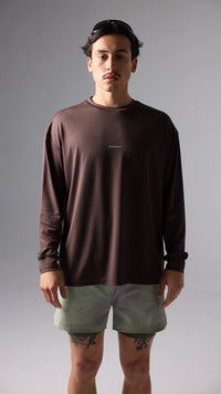 SOLID BROWN TRAIN LS TEE