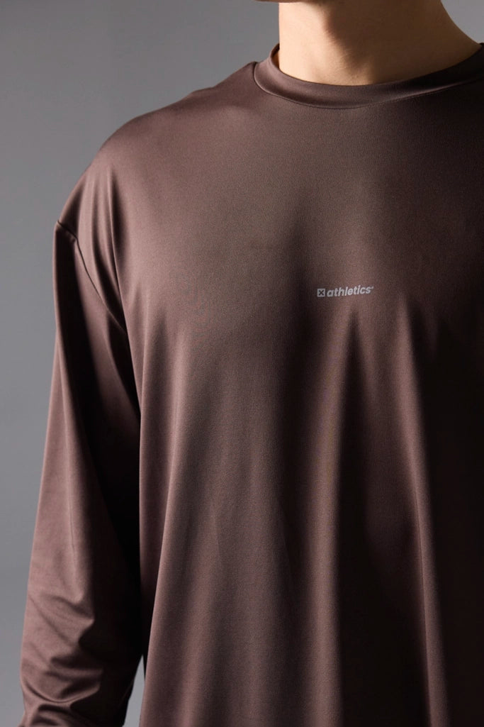SOLID BROWN TRAIN LS TEE
