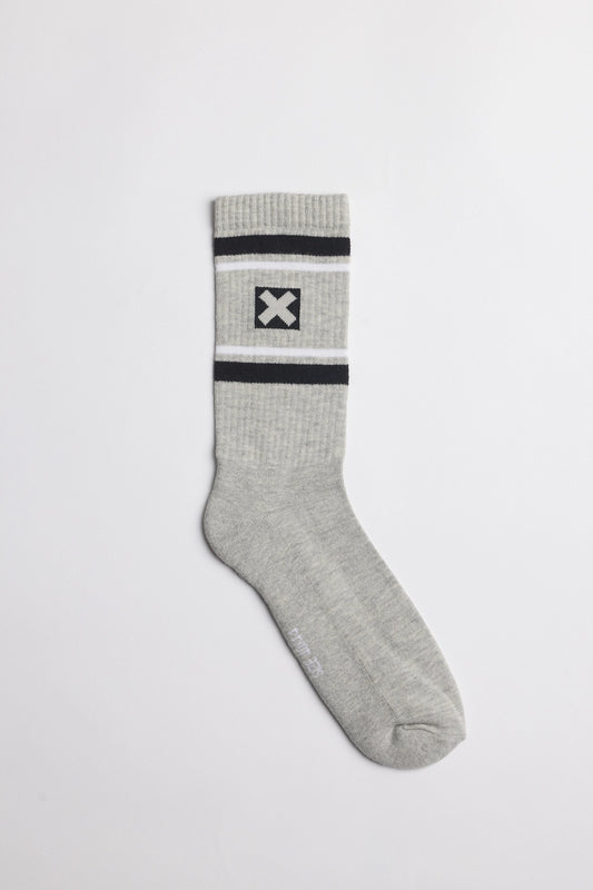 GREY MELANGE STRIPES SOCKS