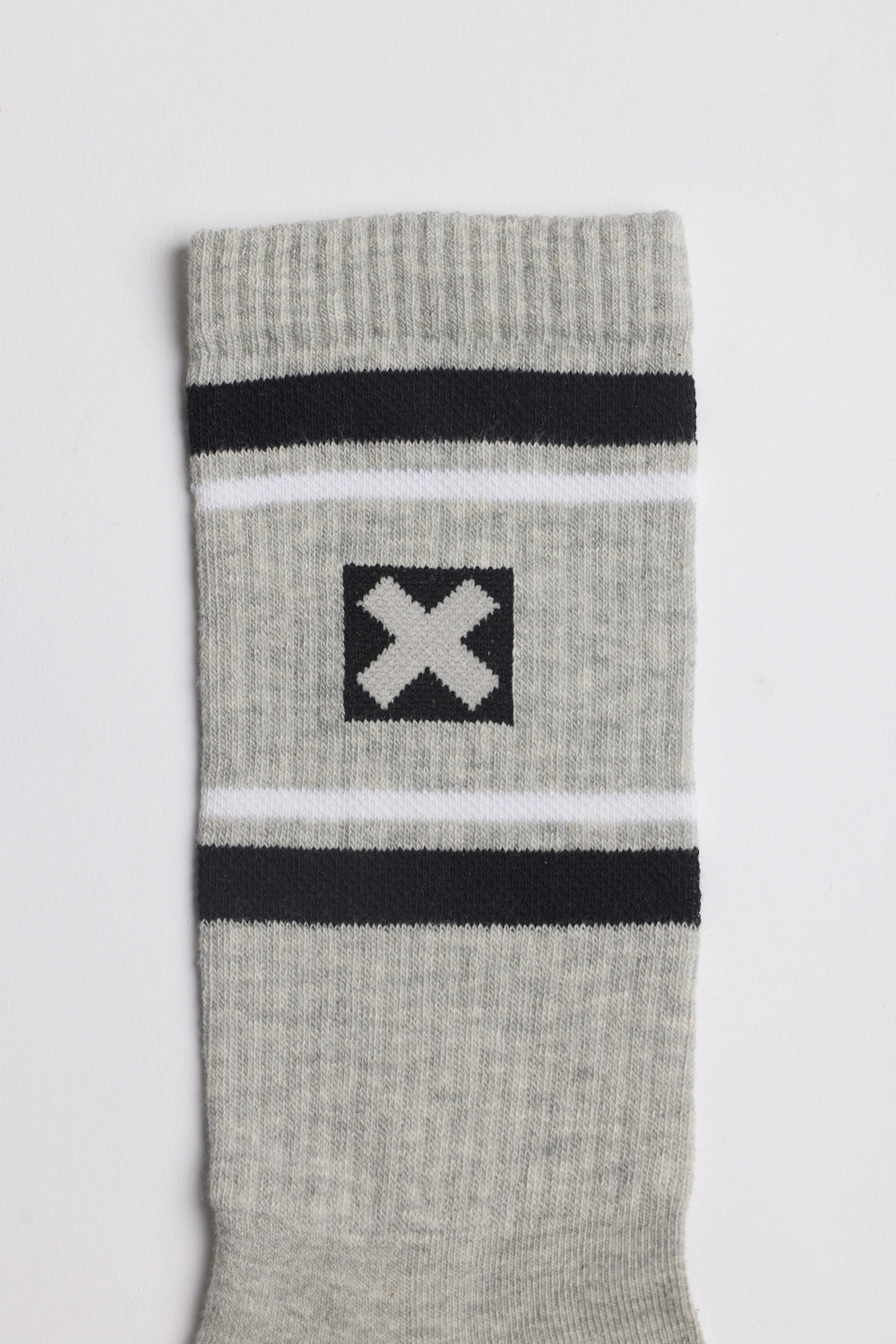 GREY MELANGE STRIPES SOCKS