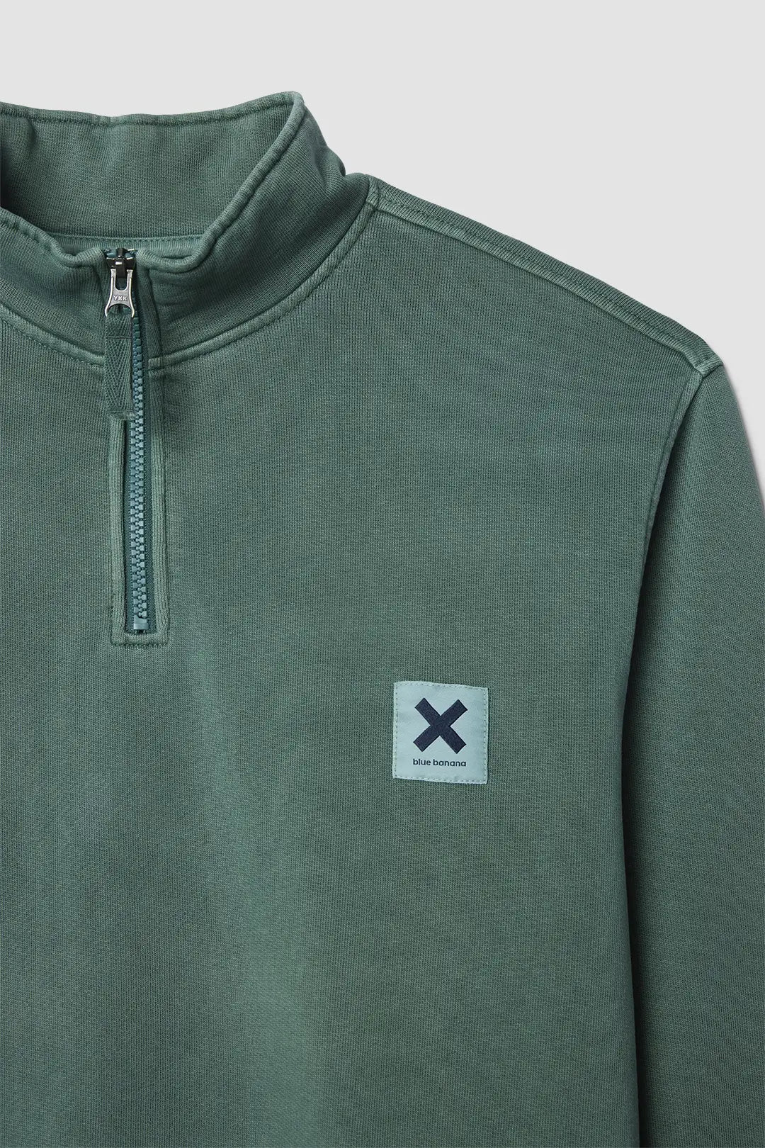 TREKKING GREEN ICONIC HALF ZIP CREW